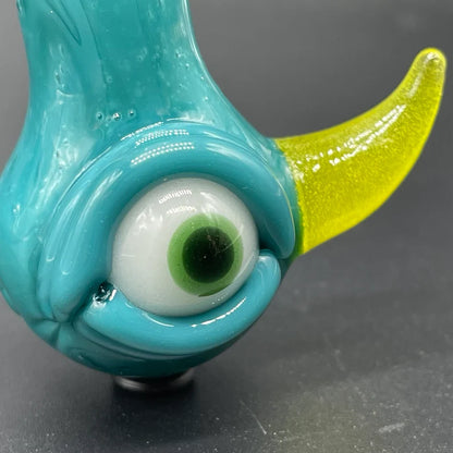 Agua azule cyclops potion bottle glass art - premium handcrafted piece