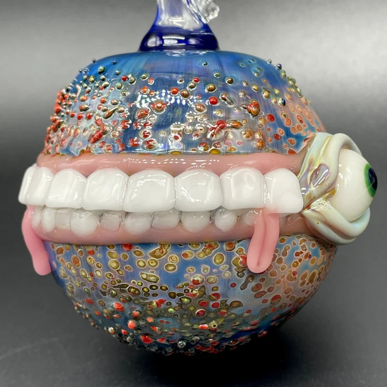 Leviathan Glass Too many teeth ornament - hand-blown art