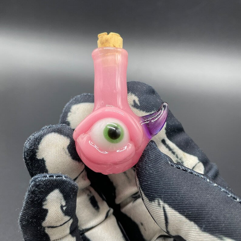 Pink potion bottle / pendant detail view - premium glass art
