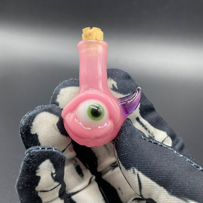 Pink potion bottle / pendant detail view - premium glass art