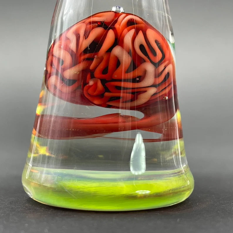 Premium Alien abduction ornament (Brain) - collectible glass art