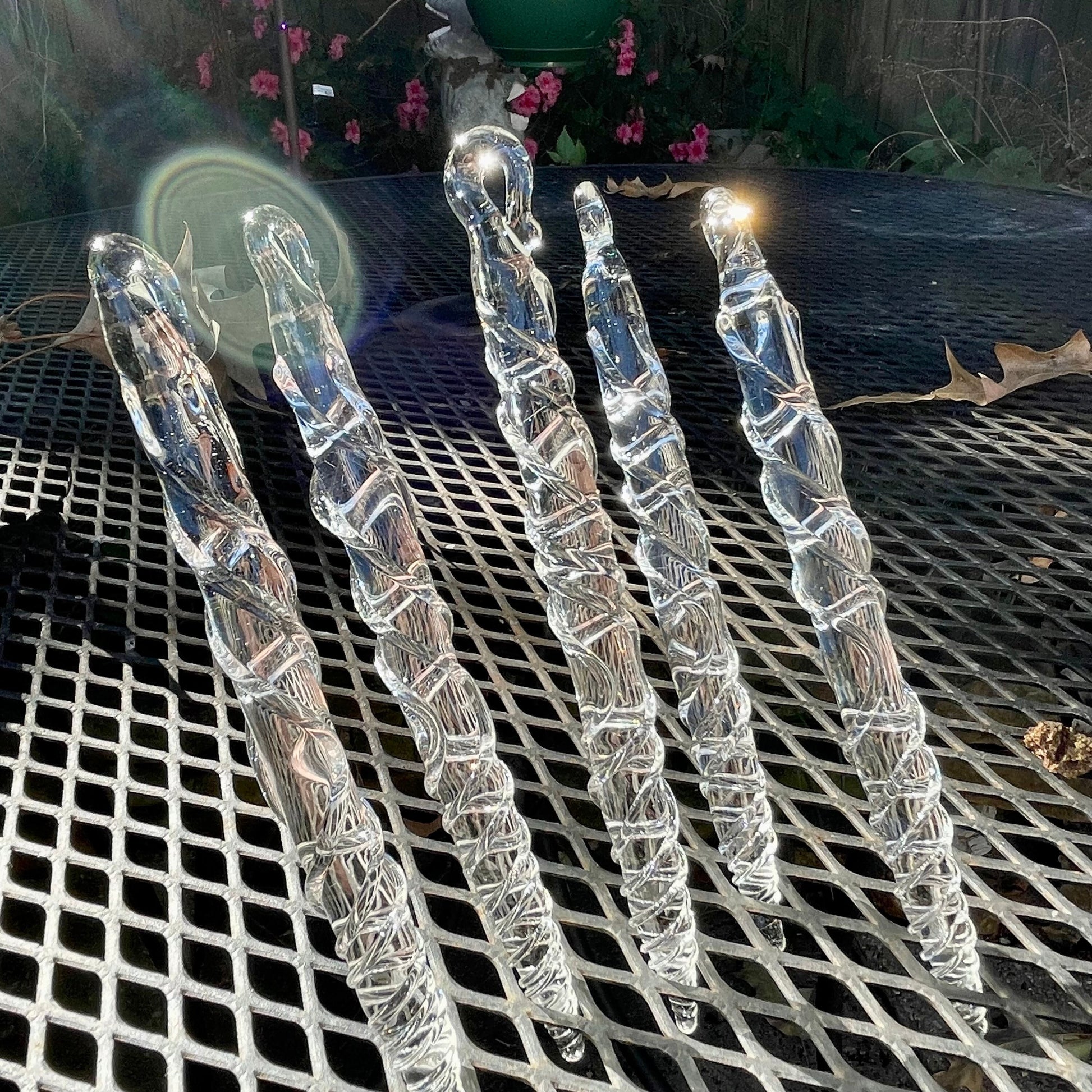 Leviathan Glass Clear glass icicles - hand-blown art