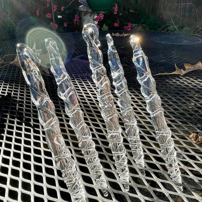 Leviathan Glass Clear glass icicles - hand-blown art