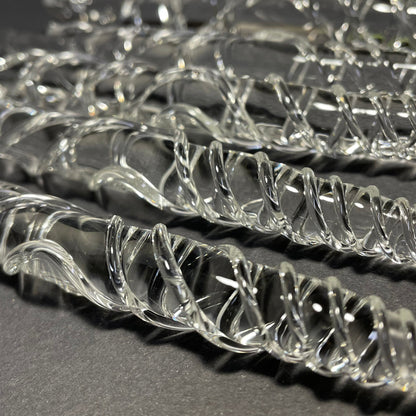 Close-up of Clear glass icicles - handcrafted glass