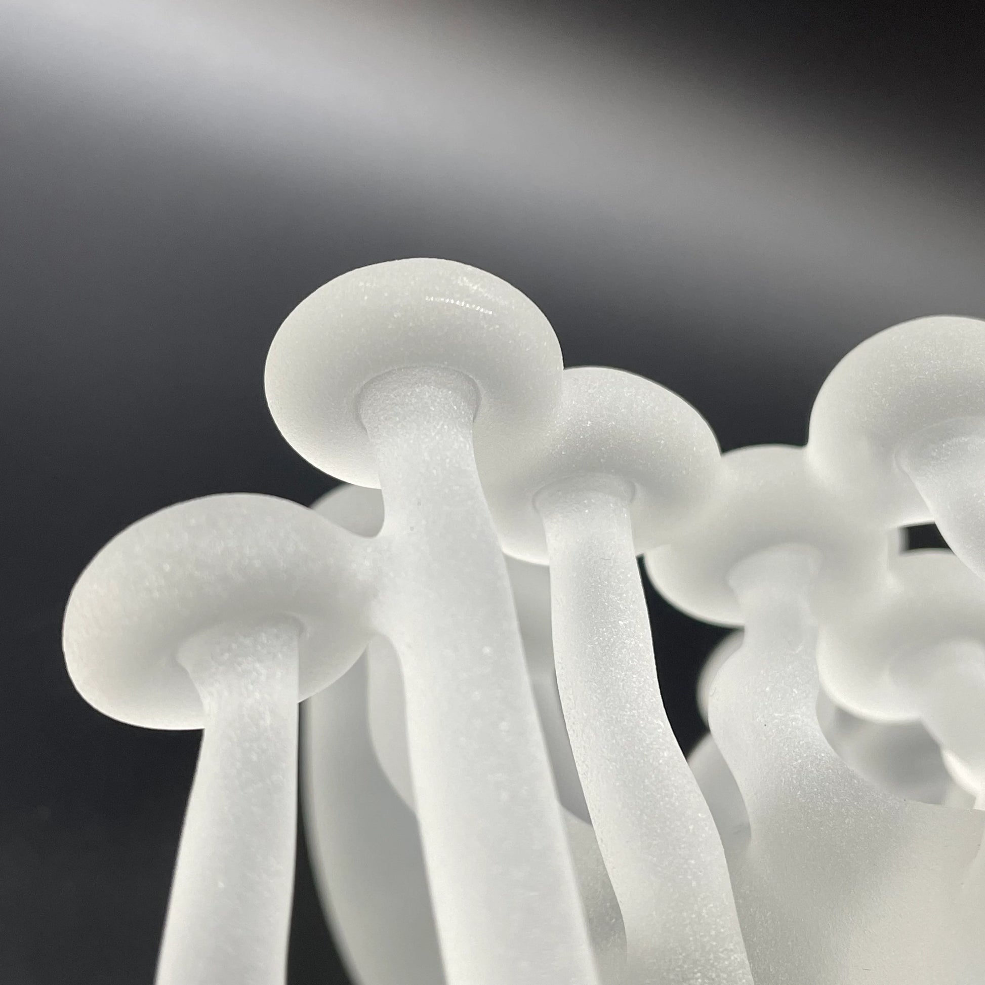 Glass mushroom sculpture craftsmanship - artisan glass work