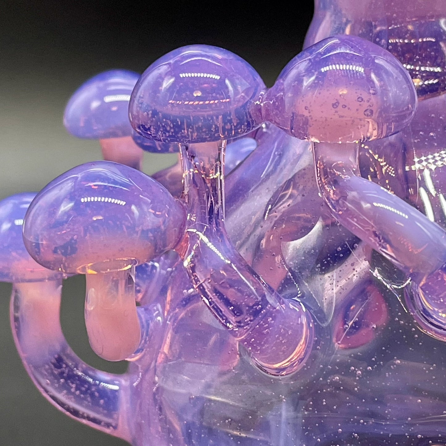 Hand-blown Pink slime mushroom decanter - Leviathan Glass original