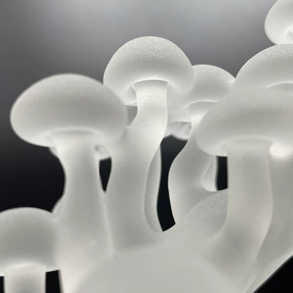 Premium Glass mushroom sculpture - collectible glass art