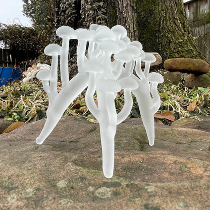 Artisan glass Glass mushroom sculpture - detailed craftsmanship