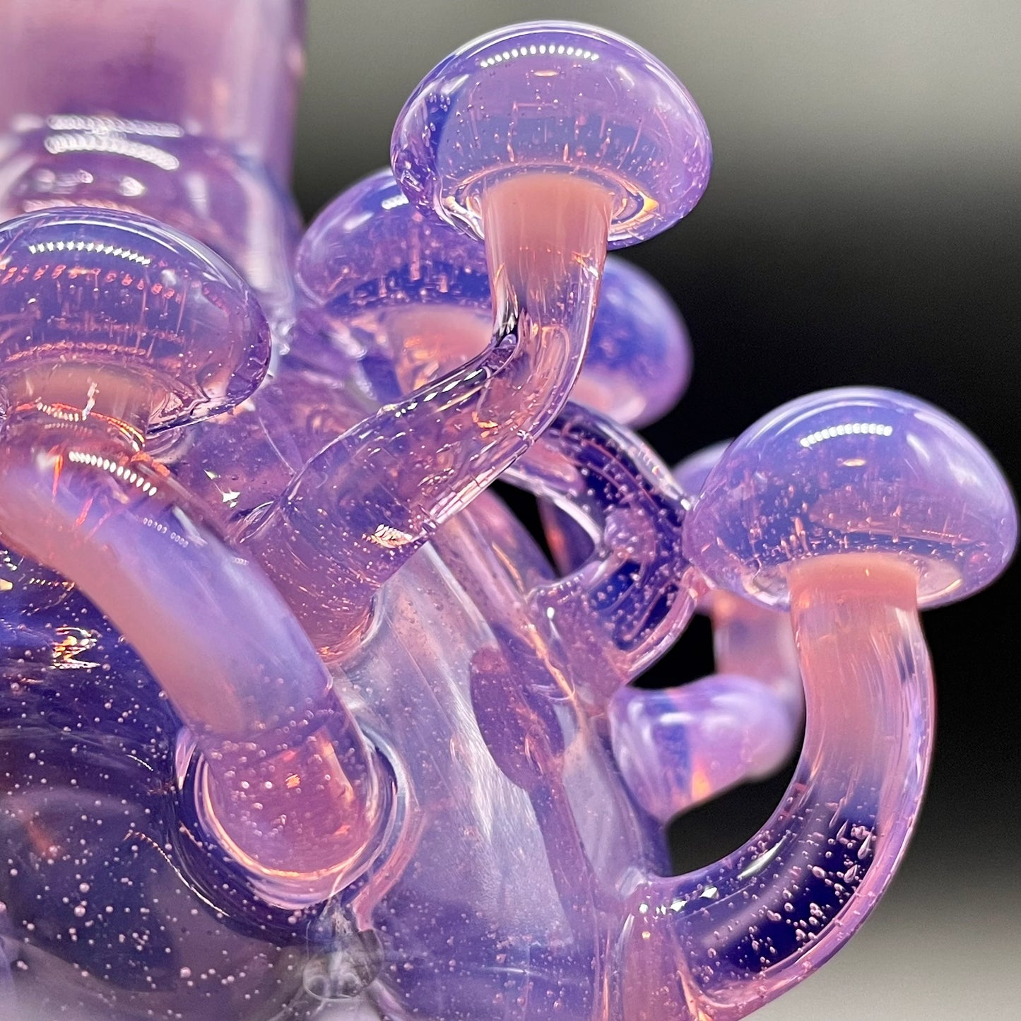 Leviathan Glass Pink slime mushroom decanter - hand-blown art