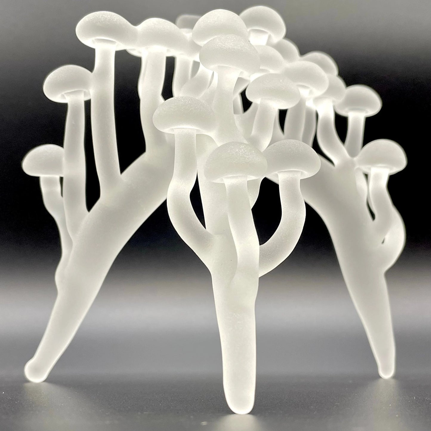 Glass mushroom sculpture detail view - premium glass art