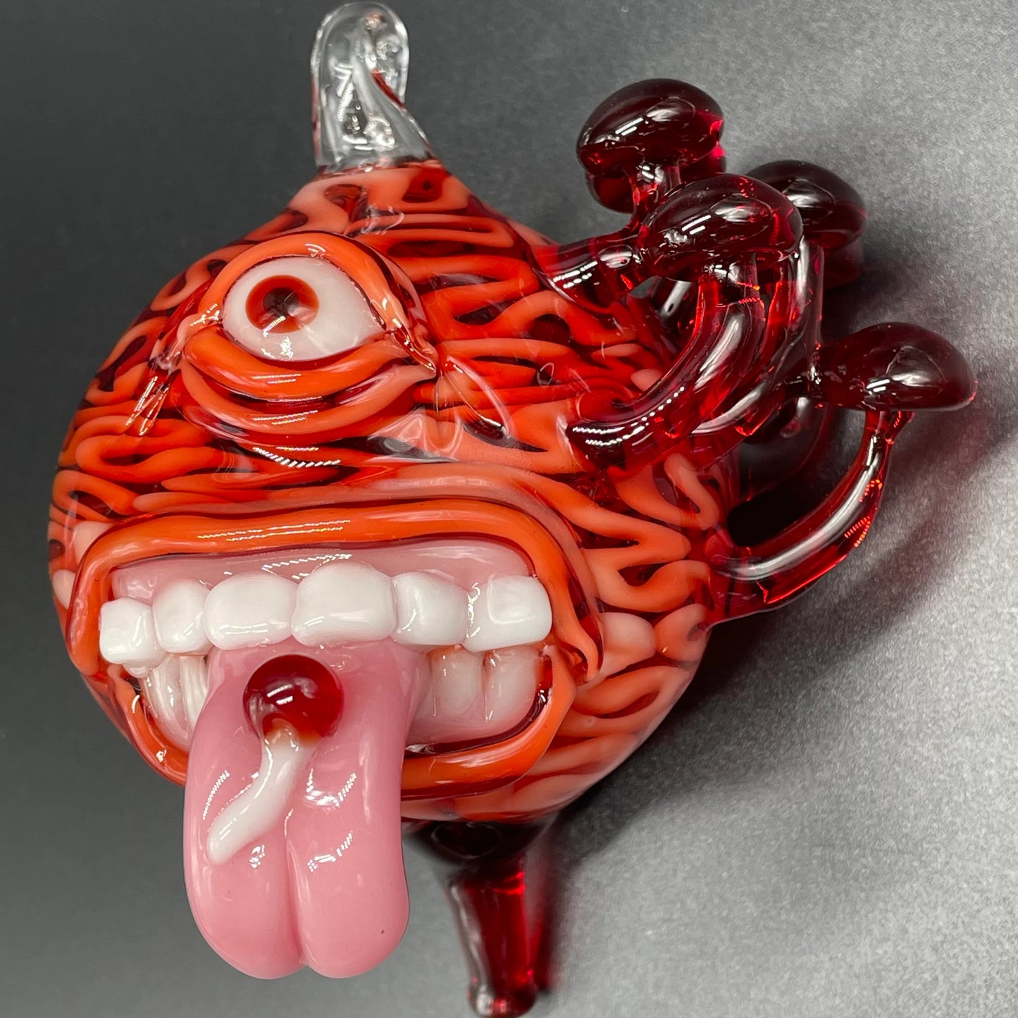 Artisan glass Cyclopian Brain ornament - detailed craftsmanship