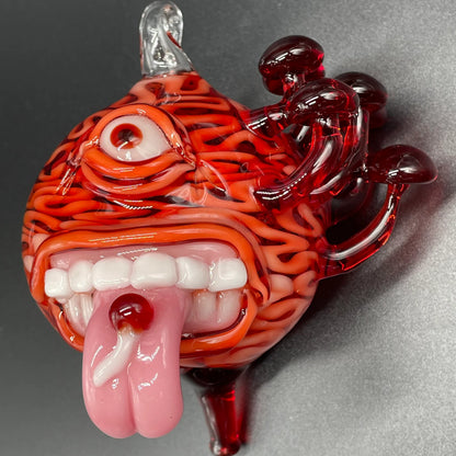 Artisan glass Cyclopian Brain ornament - detailed craftsmanship