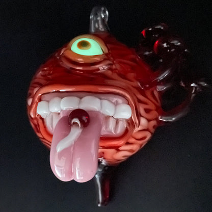 Hand-blown Cyclopian Brain ornament - Leviathan Glass original