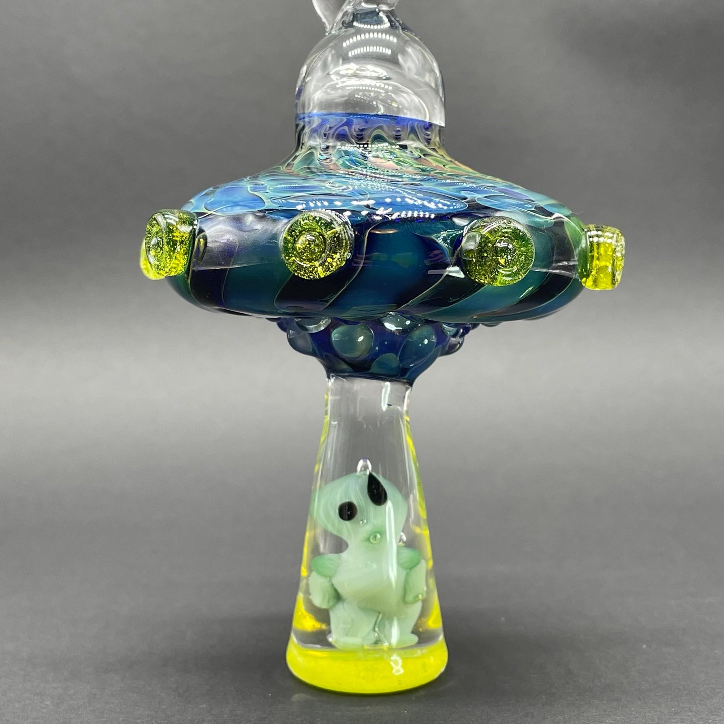 Hand-blown Alien abduction ornament (Alien) - Leviathan Glass original