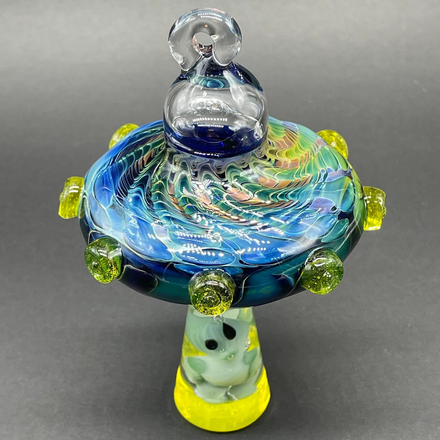 Alien abduction ornament (Alien) by Leviathan Glass - artisan detail