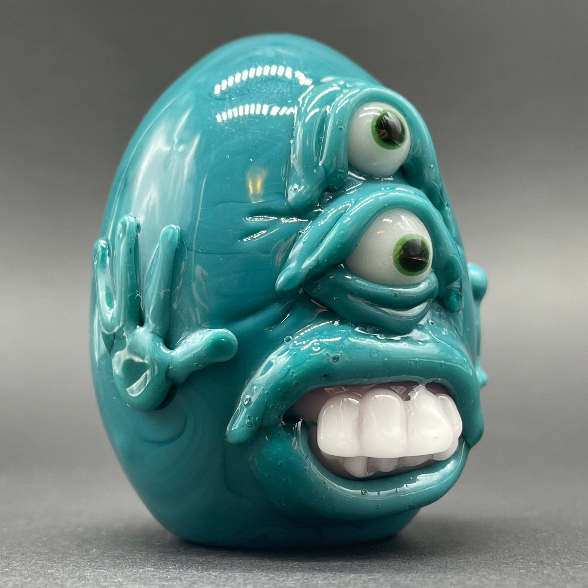 Monster egg sculpture by Leviathan Glass - artisan detail