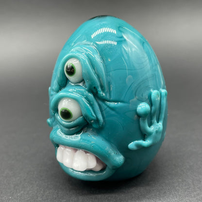 Artisan glass Monster egg sculpture - detailed craftsmanship