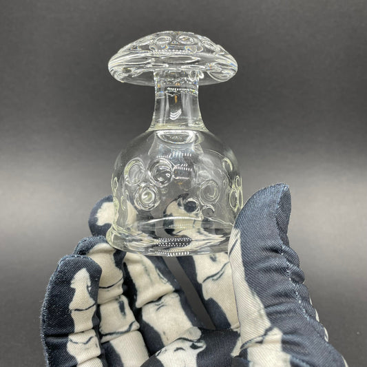 Votive mushroom light detail view - premium glass art