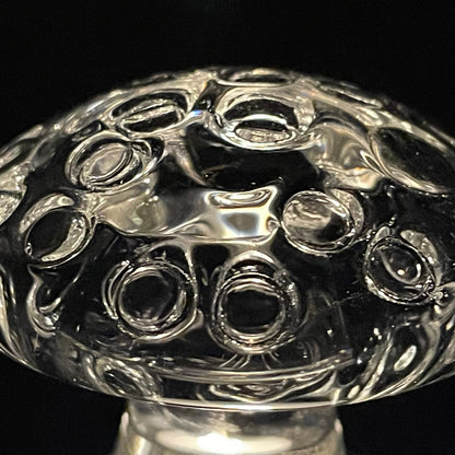 Close-up of Votive mushroom light - handcrafted glass