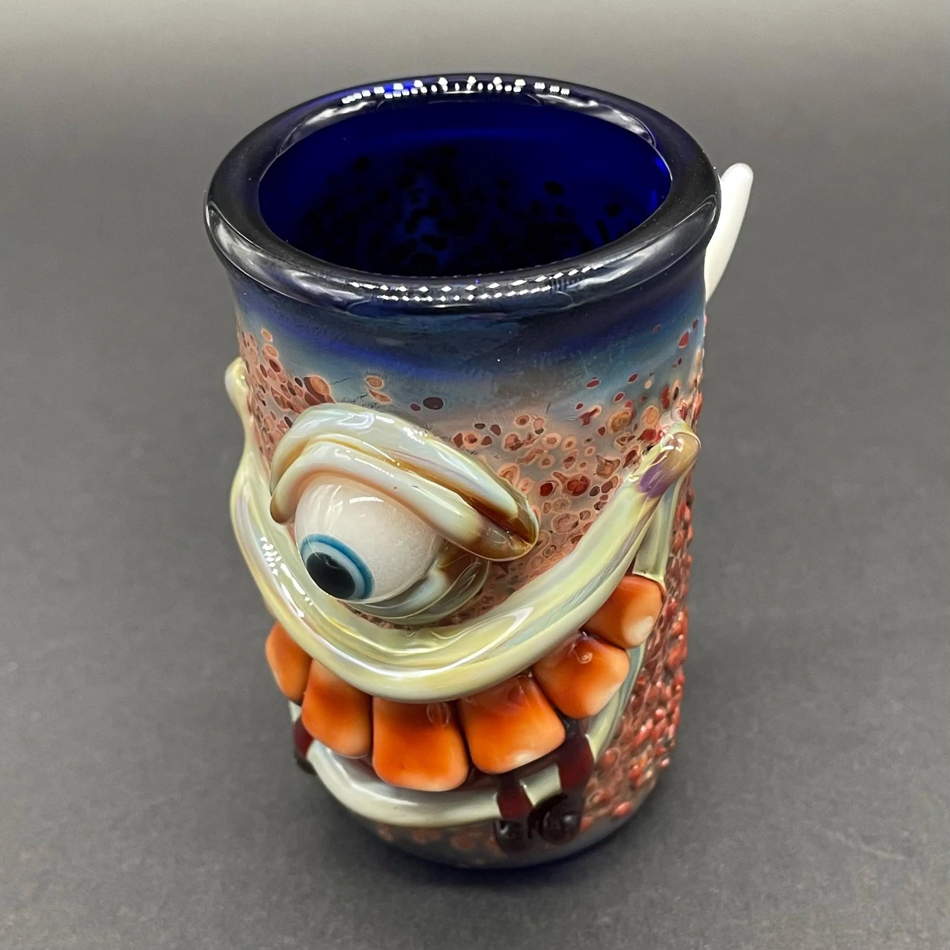 Artisan glass Beware I Bite Shot Glass - detailed craftsmanship