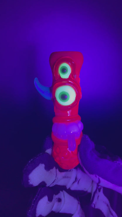 Red UV Reactive Chillum