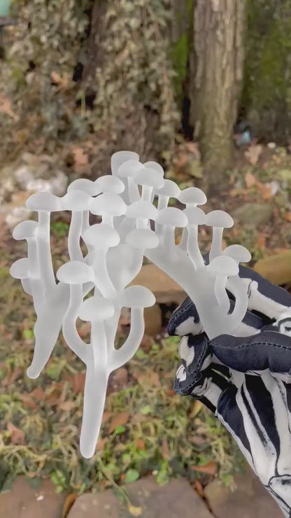Glass mushroom sculpture