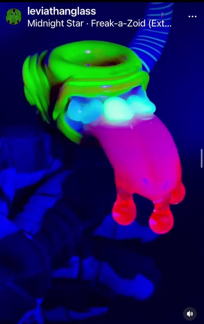 14mm red blacklight reactive slide set with tongue and horn