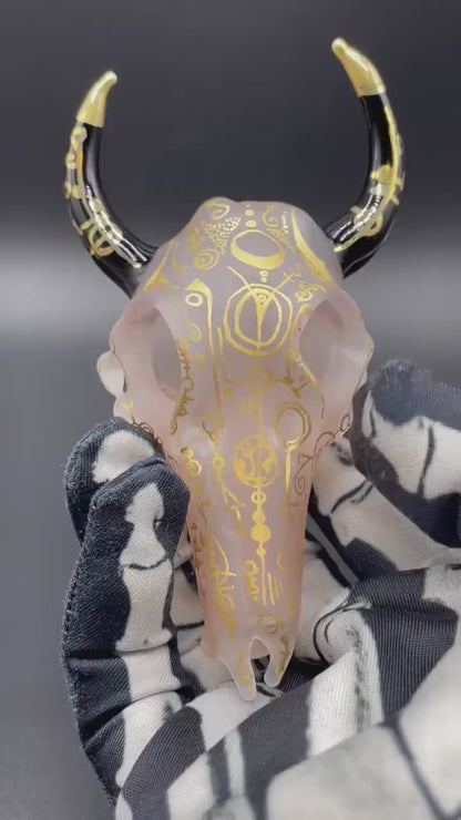 Mystical Gold rune bull skull