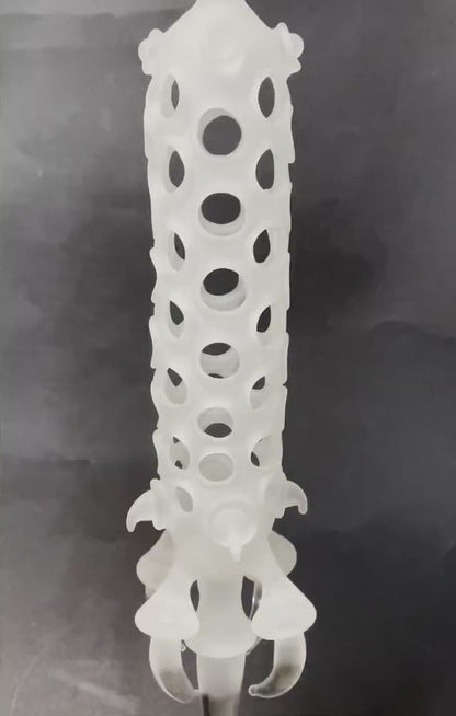 Glass claw sculpture
