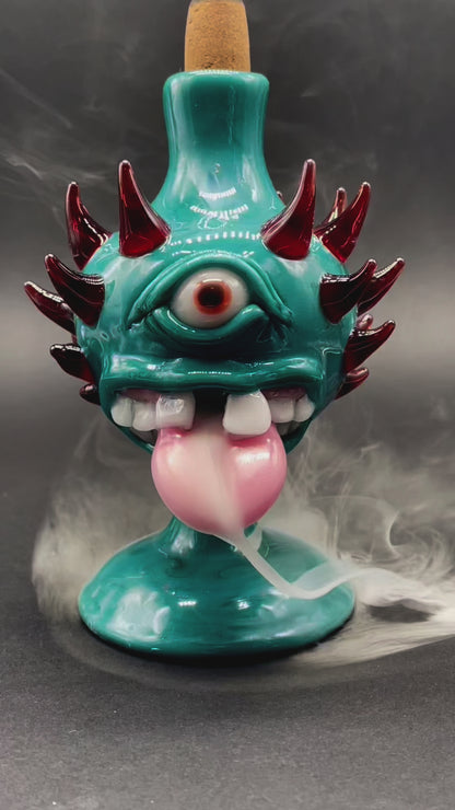 Tongue downdraft incense burner