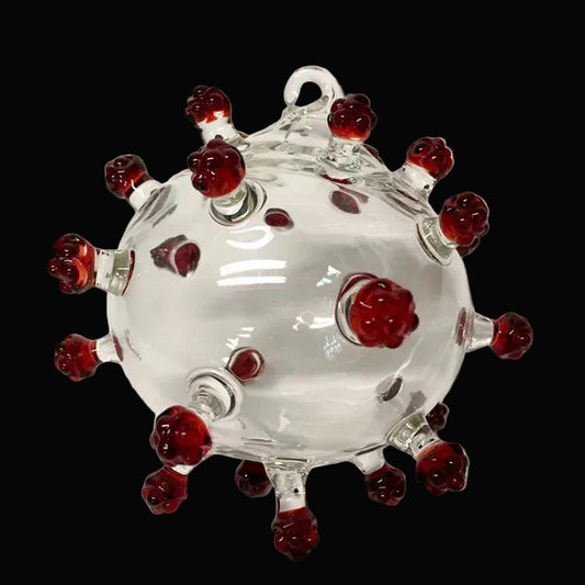 Corona Virus Sculpture detail view - premium glass art