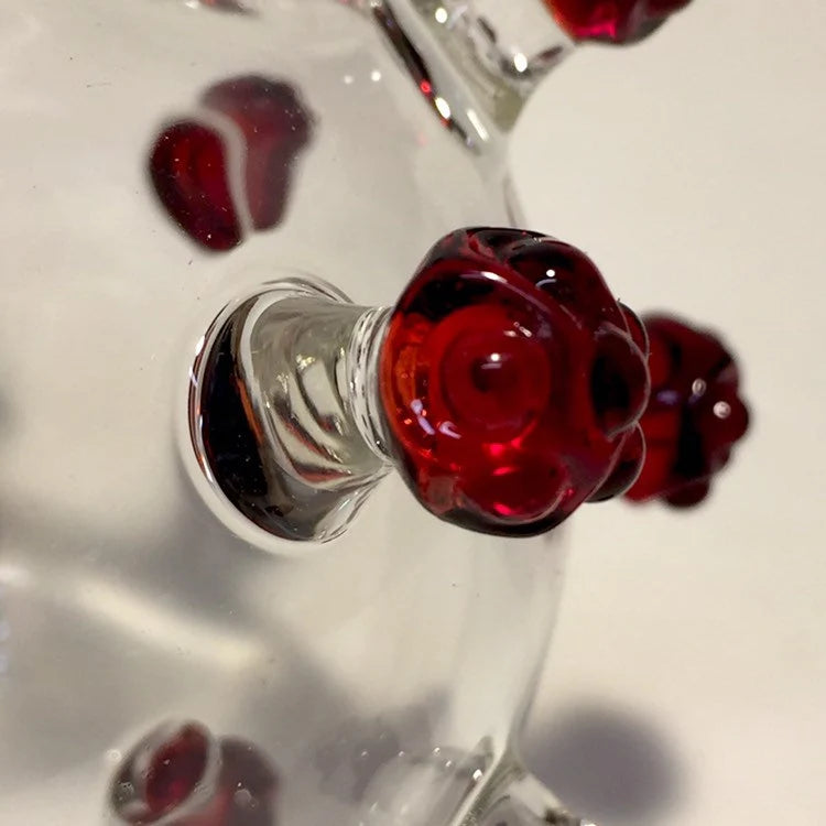 Close-up of Corona Virus Sculpture - handcrafted glass