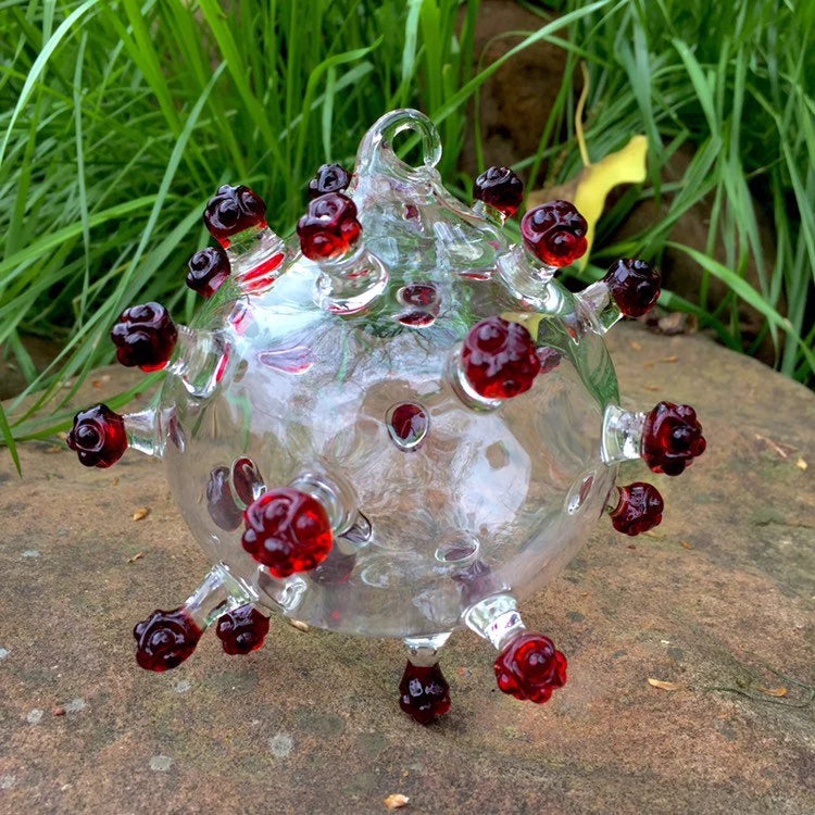 Corona Virus Sculpture craftsmanship - artisan glass work